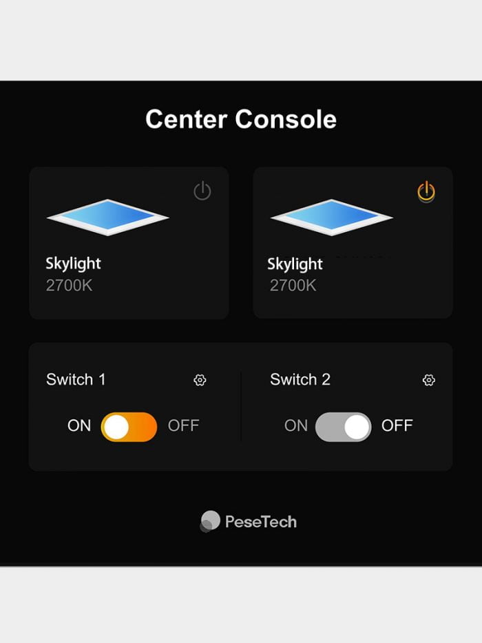 The interface of the Smart Pad. Can control Pesetech's Artificial Sky Light.